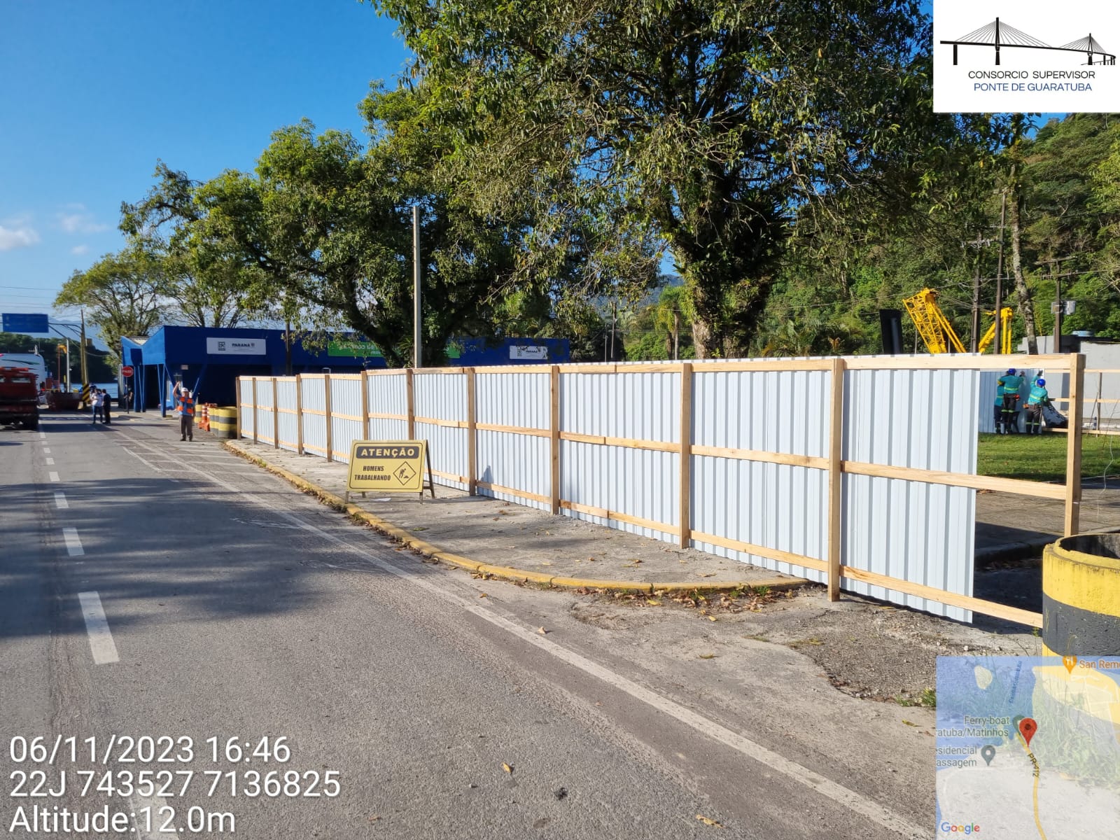 Execução e instalação do tapume no Canteiro Industrial