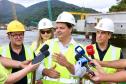 Secretário de Infraestrutura e Logística, Sandro Alex, nas obras da Ponte de Guaratuba, no Litoral do Paraná, atingiram 35,3% de execução