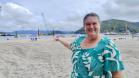 Comerciante Rosane Maria Aguiar espera comemorar o aniversário, em abril de 2026, com a conclusão da obra da ponte de Guaratuba