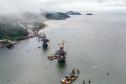 Obras da Ponte de Guaratuba chegam a 65% com destaque para o avanço do trecho estaiado 