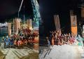 última estaca marítima da ponte de guaratuba é concretada