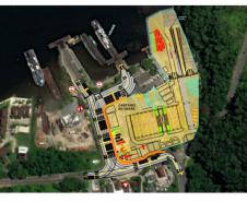 Vista aérea do novo desvio para acesso aos portos 1 e 2 em Guaratuba com a construção do Canteiro Industrial