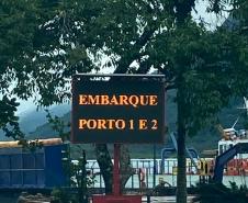 Veja como ficou o novo trajeto no embarque e desembarque do ferry-boat em Guaratuba. 
