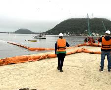 Treinamento de Emergência Ambiental Marítima nas obras da Ponte de Guaratuba