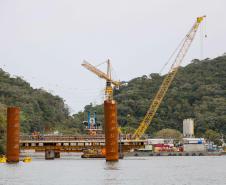 Dentro do cronograma, obras da Ponte de Guaratuba chegam a 22,6% de execução