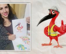 Vanessa Achitzki autora do mascote vencedor do concurso cultural da ponte de guaratuba