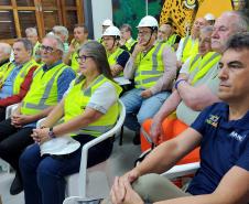Obras da Ponte de Guaratuba são acompanhadas pelo vice-governador, lideranças de Engenharia, autoridades e entidade de integração do Paraná