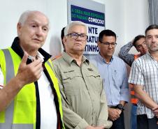 Obras da Ponte de Guaratuba são acompanhadas pelo vice-governador, lideranças de Engenharia, autoridades e entidade de integração do Paraná