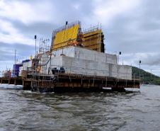 obras da Ponte de Guaratuba, no Litoral do Paraná, atingiram 35,3% de execução