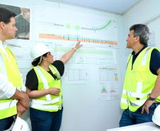 Secretário de Infraestrutura e Logística, Sandro Alex, nas obras da Ponte de Guaratuba, no Litoral do Paraná, atingiram 35,3% de execução