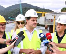 obras da Ponte de Guaratuba, no Litoral do Paraná, atingiram 35,3% de execução