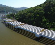 Obras da Ponte de Guaratuba chegam a 44,2% de execução com início de nova fase da estrutura estaiada