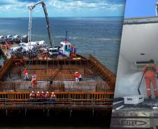 Foram utilizados até 100 kg de gelo por metros cúbicos no concreto das obras da Ponte de Guaratuba no período de novembro de 2024 a janeiro de 2025