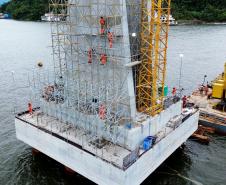 13.150 metros cúbicos de concreto já foram aplicados na obra da Ponte de Guaratuba
