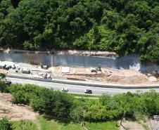 Obras da Ponte de Guaratuba chegam a 44,2% de execução com início de nova fase da estrutura estaiada