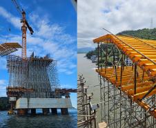 Começa construção da superestrutura da parte estaiada da Ponte de Guaratuba