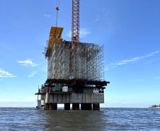 Começa construção da superestrutura da parte estaiada da Ponte de Guaratuba