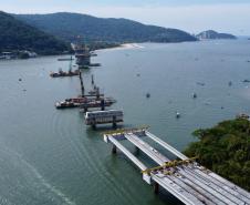 Obras da Ponte de Guaratuba chegam a 55,7% de execução