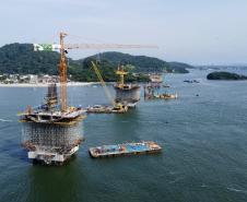 Obras da Ponte de Guaratuba chegam a 55,7% de execução