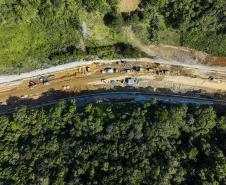 Obras da Ponte de Guaratuba chegam a 70% de execução com destaque para o progresso nos acessos