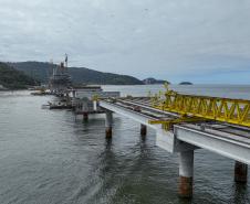 Obras da Ponte de Guaratuba chegam a 70% de execução com destaque para o progresso nos acessos