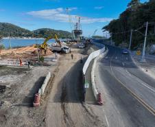 Obras da Ponte de Guaratuba chegam a 70% de execução com destaque para o progresso nos acessos