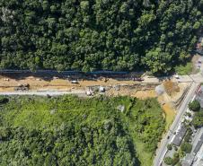 Obras da Ponte de Guaratuba chegam a 70% de execução com destaque para o progresso nos acessos
