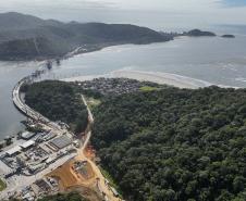Obras da Ponte de Guaratuba chegam a 70% de execução com destaque para o progresso nos acessos