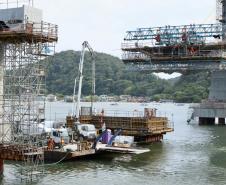 ponte de guaratuba chega a 80% de execução trecho estaiado