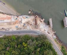 ponte de guaratuba chega a 80% de execução