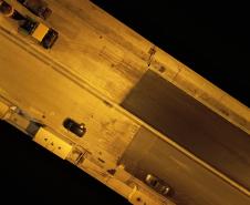 Primeiros testes de luz mostram como a Ponte de Guaratuba ficará à noite