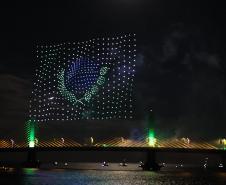 Show de luzes, drones e música emociona o público e celebra entrega da Ponte de Guaratuba