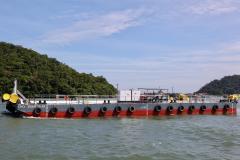Balsa Perpetuar chega na Baía de Guaratuba para apoio marítimo da construção da ponte 