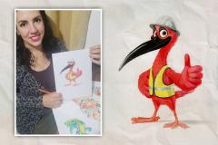 Vanessa Achitzki autora do mascote vencedor do concurso cultural da ponte de guaratuba