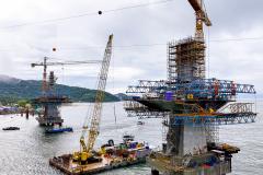 Obras da Ponte de Guaratuba chegam a 65% com destaque para o avanço do trecho estaiado 