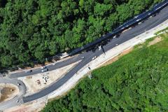 Ponte de Guaratuba inicia revestimento em concreto asfáltico dos acessos