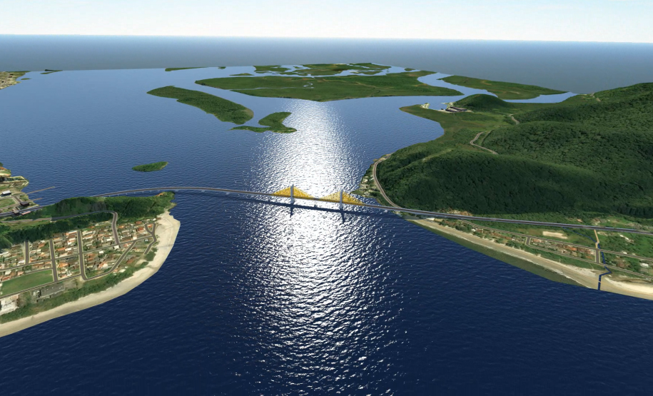 Ponte de Guaratuba Maquete 3d