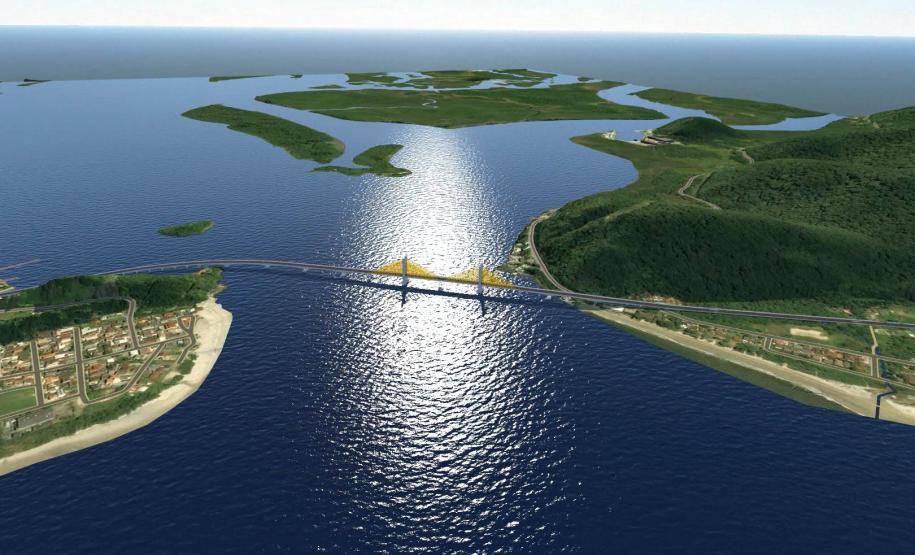 Ponte de Guaratuba Maquete 3d