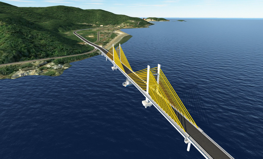 Ponte de Guaratuba Maquete 3d