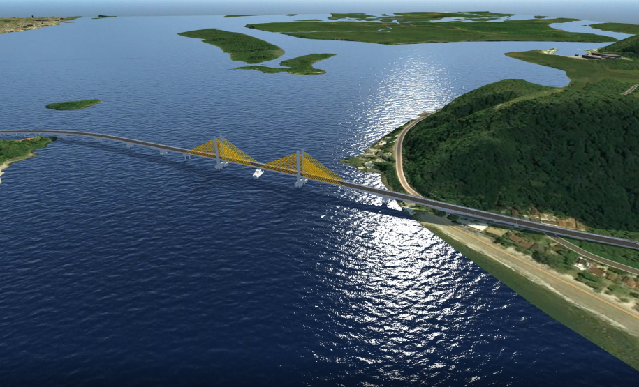 Ponte de Guaratuba Maquete 3d