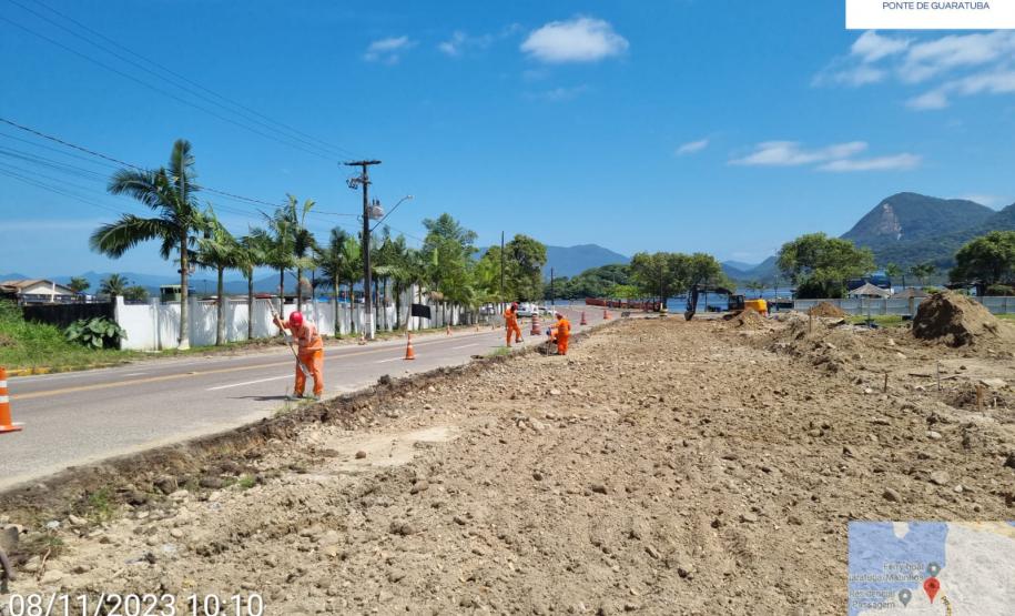 Execução do desvio para novo acesso em Guaratuba