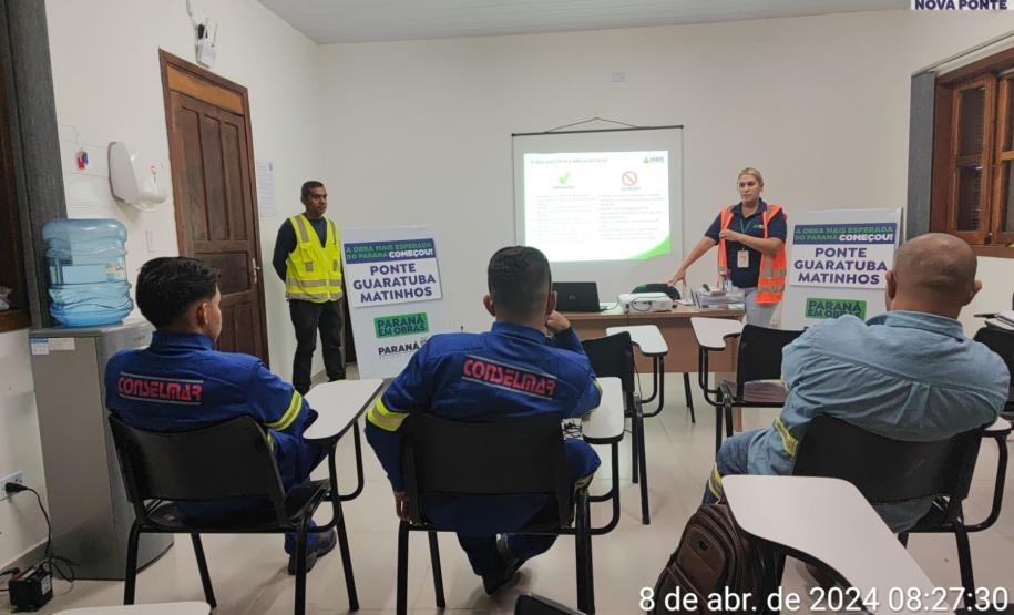 Integração realizada para informação dos novos colaboradores quanto às regras e condutas dentro do Canteiro Industrial