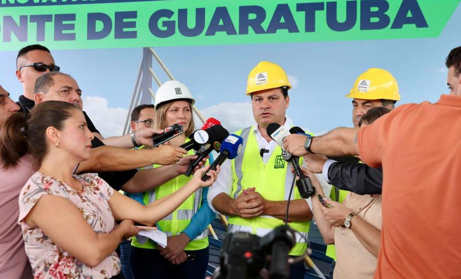 O Secretário Estadual da Infraestrutura e Logística, Sandro Alex em coletiva de imprensa sobre a emissão da LI