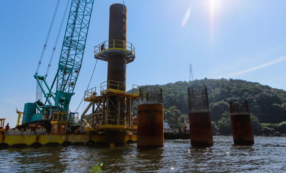 Com início do trecho estaiado, Ponte de Guaratuba chega a 11% de conclusão