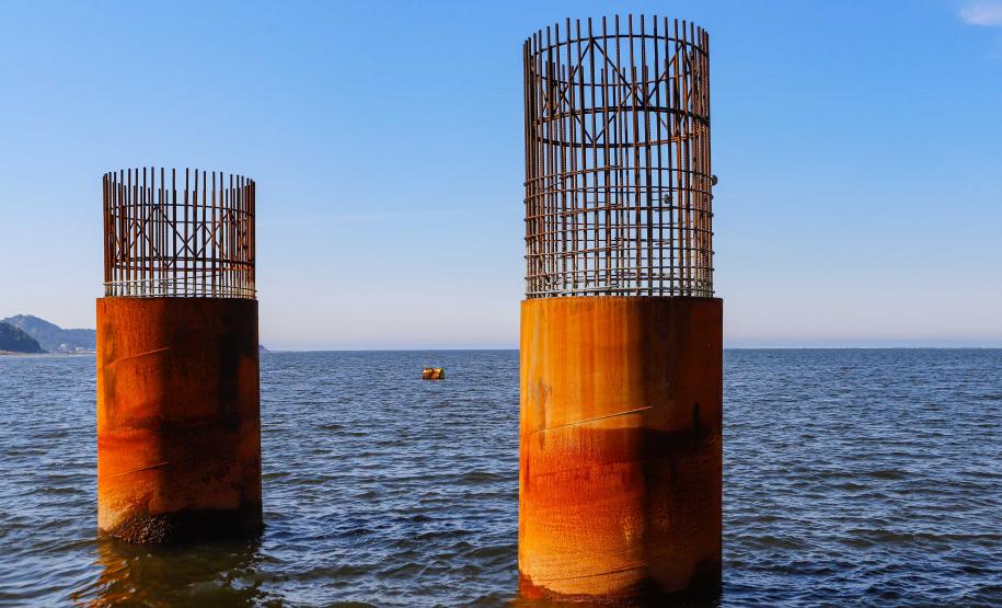 Com início do trecho estaiado, Ponte de Guaratuba chega a 11% de conclusão