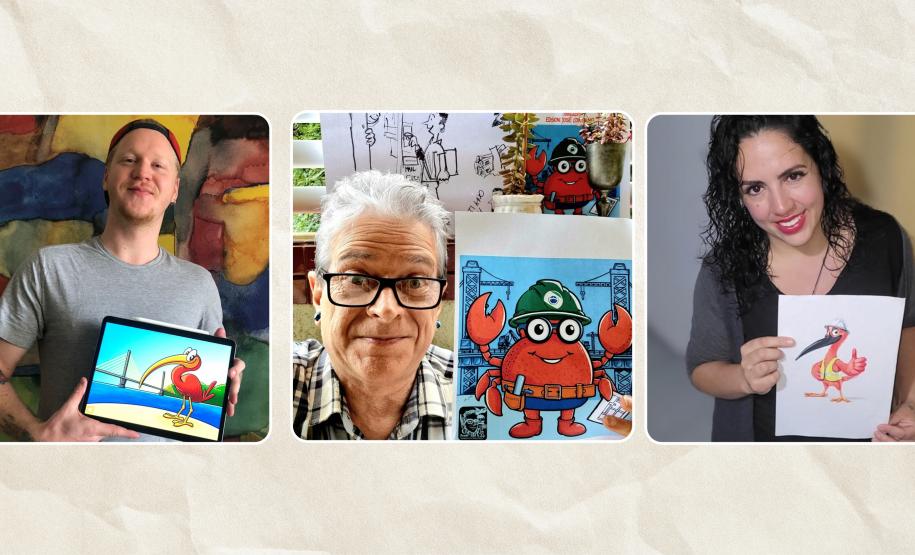 finalistas do concurso do mascote da Ponte de Guaratuba