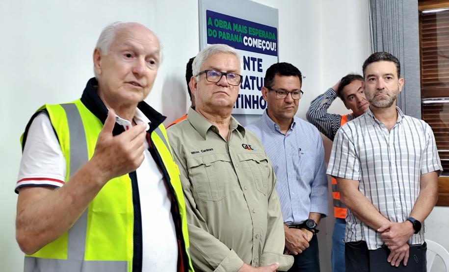 Obras da Ponte de Guaratuba são acompanhadas pelo vice-governador, lideranças de Engenharia, autoridades e entidade de integração do Paraná
