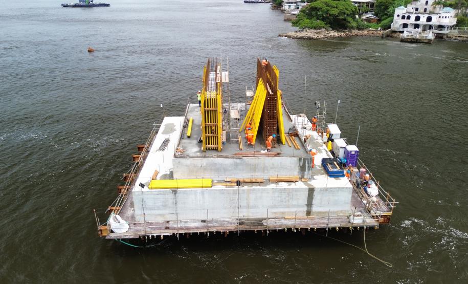 obras da Ponte de Guaratuba, no Litoral do Paraná, atingiram 35,3% de execução