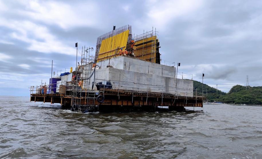 obras da Ponte de Guaratuba, no Litoral do Paraná, atingiram 35,3% de execução