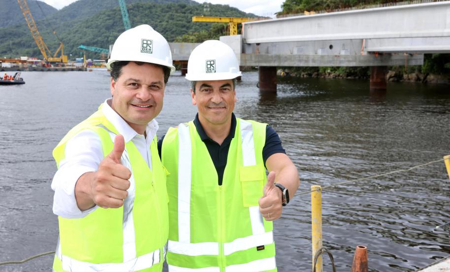obras da Ponte de Guaratuba, no Litoral do Paraná, atingiram 35,3% de execução